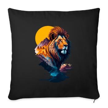 Abstract illustration of lion - Sofa pillowcase 17,3'' x 17,3'' (45 x 45 cm) - black - Front