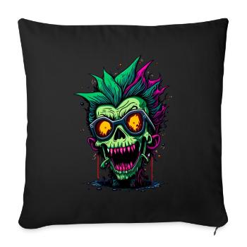 Colorful cool zombie - Sofa pillowcase 17,3'' x 17,3'' (45 x 45 cm) - black - Front