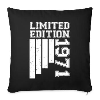 1971 Anniversaire Né En 1971 Édition Limitée - Housse de coussin décorative 45 x 45 cm - noir - Devant