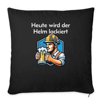 Beer - Today the helmet is painted Toast - Sofa pillowcase 17,3'' x 17,3'' (45 x 45 cm) - black - Front