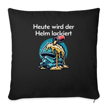 Beer - Today the helmet is painted Toast - Sofa pillowcase 17,3'' x 17,3'' (45 x 45 cm) - black - Front