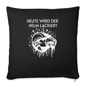 Beer - Today the helmet is painted Toast - Sofa pillowcase 17,3'' x 17,3'' (45 x 45 cm) - black - Front