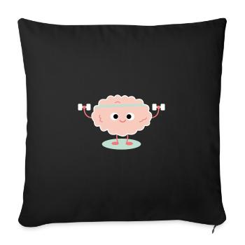 Brain Training | Dumbbell, Fitness, Funny Pictures - Sofa pillowcase 17,3'' x 17,3'' (45 x 45 cm) - black - Front