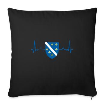 Bosnia heartbeat Bosnia boy - Sofa pillowcase 17,3'' x 17,3'' (45 x 45 cm) - black - Front