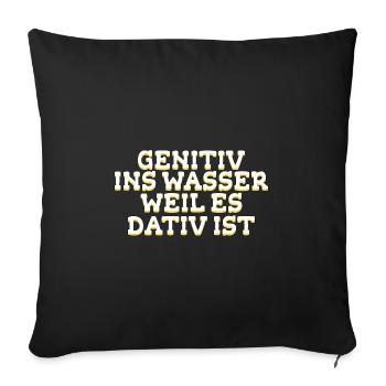 Deutsch Lehrer Humor Schule Geschenk - Sofakissenbezug 45 x 45 cm - Schwarz - Vorne