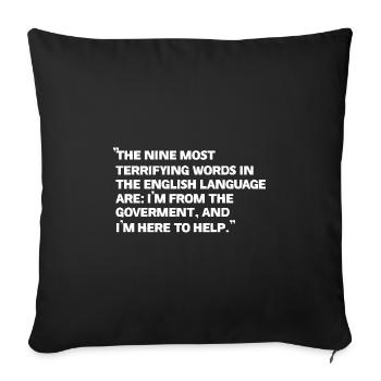 Government Promise Quotes T-Shirt - Sofa pillowcase 17,3'' x 17,3'' (45 x 45 cm) - black - Front