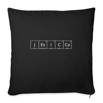 Jesicca Nom Prénom Chimie Élément du tableau périodique - Housse de coussin décorative 45 x 45 cm - noir - Devant