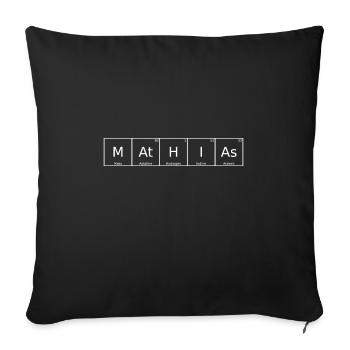 Mathias Name Vorname Chemie Periodensystem Element - Sofakissenbezug 45 x 45 cm - Schwarz - Vorne