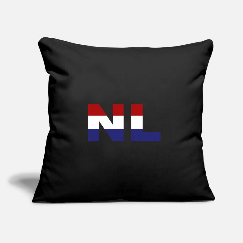 Pays-Bas Drapeau ISO Code NL UE Housse de coussin décorative 45 x 45 cm