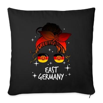 Allemagne de l'Est - Housse de coussin décorative 45 x 45 cm - noir - Devant