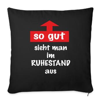 BD - Pfeil nach oben - so gut sieht man im - Sofakissenbezug 45 x 45 cm - Schwarz - Vorne