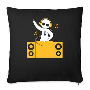 A DJ Plays Cool Music - Sofa pillowcase 17,3'' x 17,3'' (45 x 45 cm) - black - Front