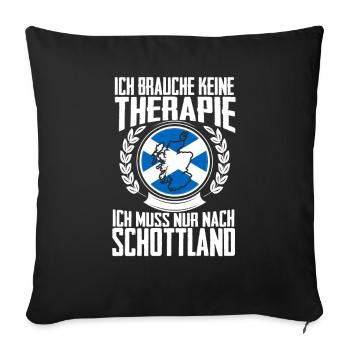 Therapie Schottland - Urlaub Geschenk Glasgow Skye - Sofakissenbezug 45 x 45 cm - Schwarz - Vorne