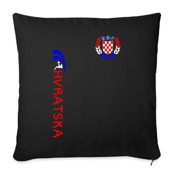 Croatie Football - Housse de coussin décorative 45 x 45 cm - noir - Devant