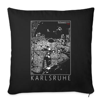 warzplan Karlsruhe Figureground Diagram - Sofa pillowcase 17,3'' x 17,3'' (45 x 45 cm) - black - Front