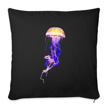 Colored Jellyfish Croaker Purple Yellow - Sofa pillowcase 17,3'' x 17,3'' (45 x 45 cm) - black - Front