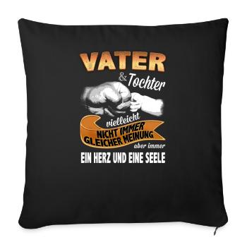 VATER & TOCHTER - Sofakissenbezug 45 x 45 cm - Schwarz - Vorne