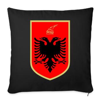 sticker coat of arms Albania gift idea Shqiperia - Sofa pillowcase 17,3'' x 17,3'' (45 x 45 cm) - black - Front