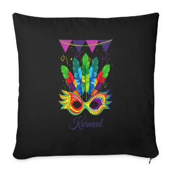 Mardi Gras Mardi Gras Carnival Costume - Sofa pillowcase 17,3'' x 17,3'' (45 x 45 cm) - black - Front