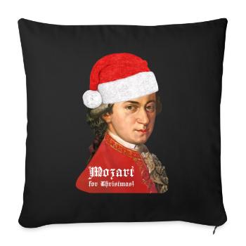 Christmas with Wolfgang Amadeus Mozart - Sofa pillowcase 17,3'' x 17,3'' (45 x 45 cm) - black - Front
