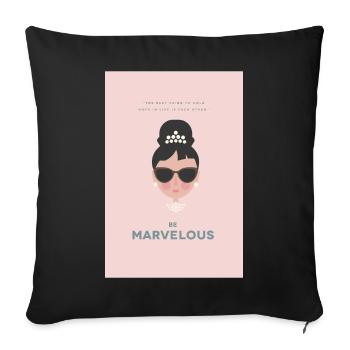 Audrey Hepburn - Sofa pillowcase 17,3'' x 17,3'' (45 x 45 cm) - black - Front