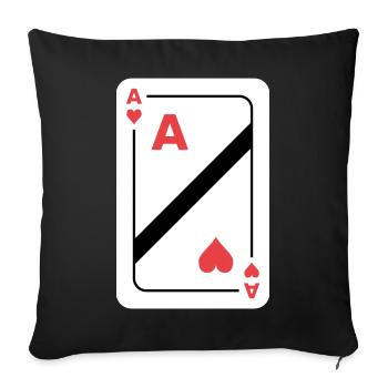 Carte à jouer As de Cœur - Housse de coussin décorative 45 x 45 cm - noir - Devant