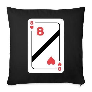 Heart Eight Playing Card Poker Card - Sofa pillowcase 17,3'' x 17,3'' (45 x 45 cm) - black - Front