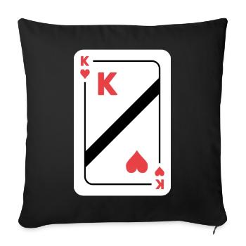 Heart King Carte à jouer Carte de poker - Housse de coussin décorative 45 x 45 cm - noir - Devant