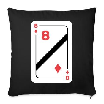 Huit de Carreau Carte à jouer Carte de poker - Housse de coussin décorative 45 x 45 cm - noir - Devant