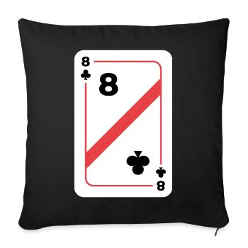 Cross Eight Playing Card Poker Card - Housse de coussin décorative 45 x 45 cm - noir - Devant
