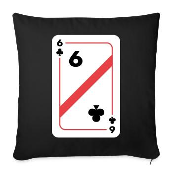 Cross Six Playing Card Poker Card - Housse de coussin décorative 45 x 45 cm - noir - Devant