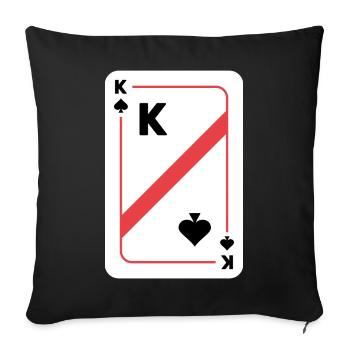 Carte de poker King of Spades - Housse de coussin décorative 45 x 45 cm - noir - Devant