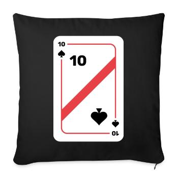 Ten Spades Playing Card Poker Card - Sofa pillowcase 17,3'' x 17,3'' (45 x 45 cm) - black - Front