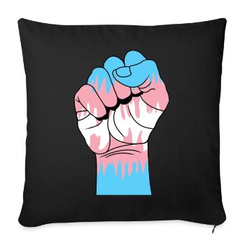 Poing Trans - Housse de coussin décorative 45 x 45 cm - noir - Devant