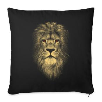 Cool lion with red eyes - Strength Courage Pride - Sofa pillowcase 17,3'' x 17,3'' (45 x 45 cm) - black - Front