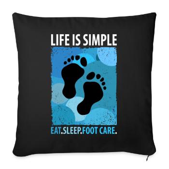 Soins des pieds Pédicure Podiatre Salon de manucure Cadeau - Housse de coussin décorative 45 x 45 cm - noir - Devant