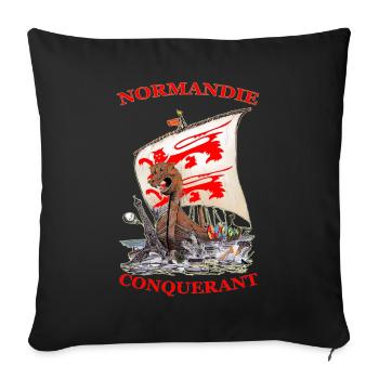 NORMANDIE CONQUERANT créa Louis RUNEMBERG © Adagp - Housse de coussin décorative 45 x 45 cm - noir - Devant