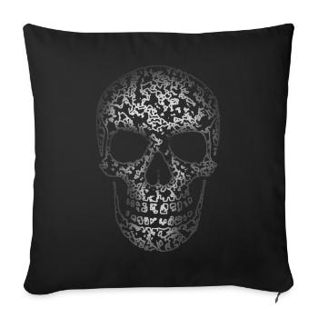 Structure du crâne R6Z - Housse de coussin décorative 45 x 45 cm - noir - Devant