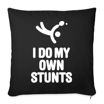 Pong Pong Joueur Je fais mes propres cascades - Housse de coussin décorative 45 x 45 cm - noir - Devant