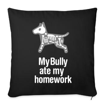 Drôle anglais Bull Terrier chien Bully Enfant Chien - Housse de coussin décorative 45 x 45 cm - noir - Devant