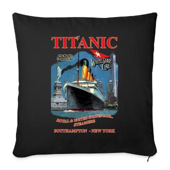 PAQUEBOT TITANIC création Louis RUNEMBERG © Adagp - Housse de coussin décorative 45 x 45 cm - noir - Devant