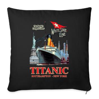 TITANIC CREATION Louis RUNEMBERG © Adagp - Housse de coussin décorative 45 x 45 cm - noir - Devant