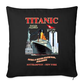 TITANIC SPIRIT CREATION LOUIS RUNEMBERG © Adagp - Sofa pillowcase 17,3'' x 17,3'' (45 x 45 cm) - black - Front