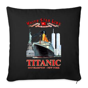 TITANIC SPIRIT CREATION Louis RUNEMBERG © Adagp - Sofa pillowcase 17,3'' x 17,3'' (45 x 45 cm) - black - Front