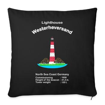 Leuchtturm Westerheversand, Nordsee, Deutschland - Sofakissenbezug 45 x 45 cm - Schwarz - Vorne