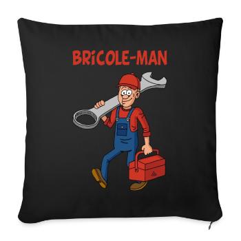 Bricole-man - Housse de coussin décorative 45 x 45 cm - noir - Devant