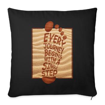 Every journey begins with a single step summer - Sofa pillowcase 17,3'' x 17,3'' (45 x 45 cm) - black - Front