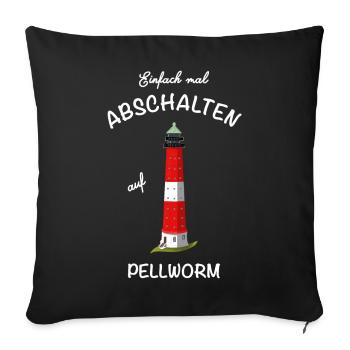 Kultiger Leuchtturm Pellworm, Nordsee, Abschalten - Sofakissenbezug 45 x 45 cm - Schwarz - Vorne