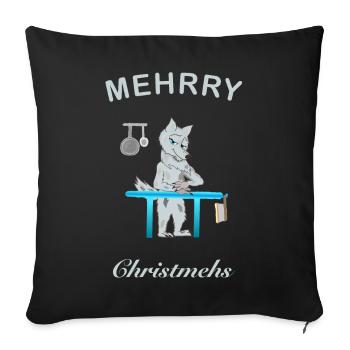 Mehrry Christmas, Cult Wolf - Sofa pillowcase 17,3'' x 17,3'' (45 x 45 cm) - black - Front