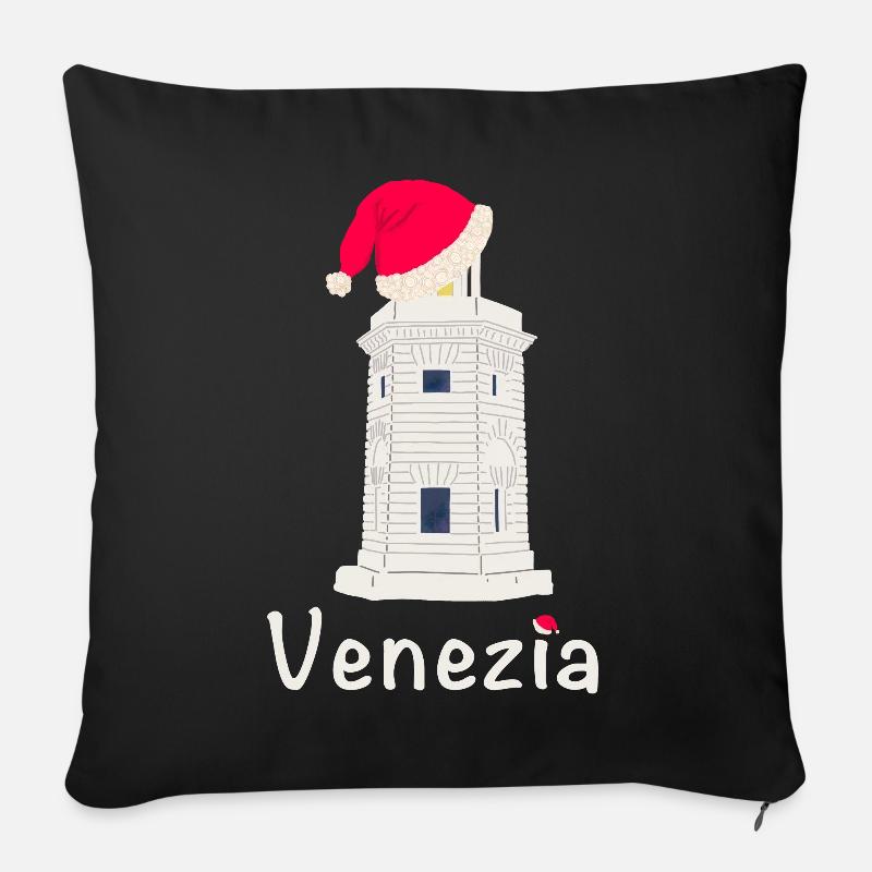 Weihnachten Venedig Leuchtturm SanGiorgio Maggiore - Sofakissenbezug 45 x 45 cm - Schwarz